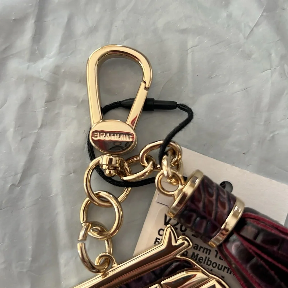 Brahmin * Copa Charm Tassel Melbourne genuine leather NWT Fig Jam
